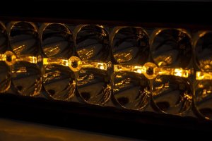 LED Light Bar - Rough Country - Dual Row, Amber DRL, 20 Inch - Chrome